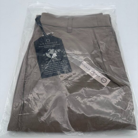 Anatomie Women's The Thea Regular Fit High Rise Straight Leg Luxury Pant, Khaki - Picture 15 of 16